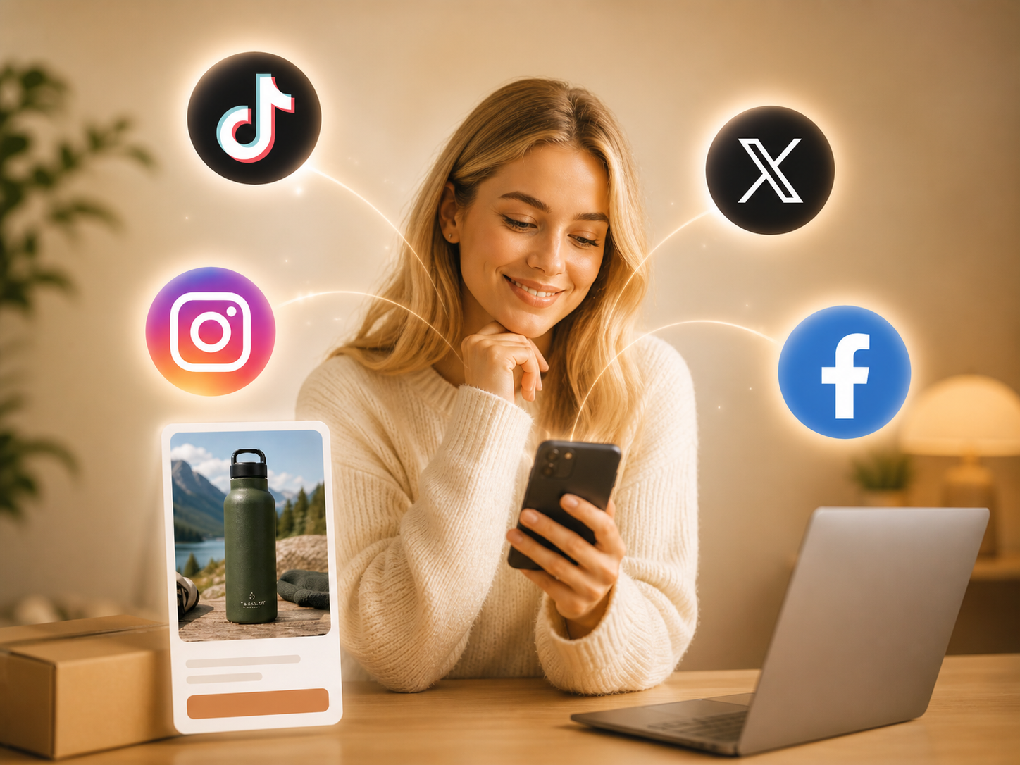 Seller sharing a product drop with an existing social audience